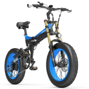 LANKELEISI X3000 PLUS | Vélo électrique VTT pliant 20" Fat Bike | double suspension | Autonomie 130 km